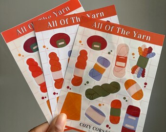 All of the Yarn Sticker Sheet: Cozy Knitting Planner Stickers