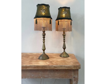 Paire de lampes de table Vintage Restyling en Laiton