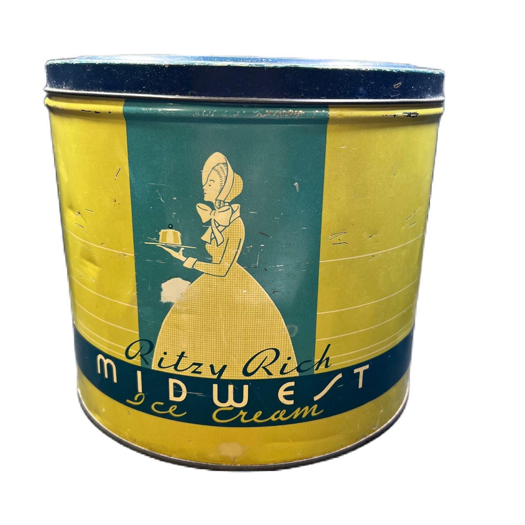 Ritzy Rich Midwest Ice Cream Tin Four Quarts 1950s - Etsy