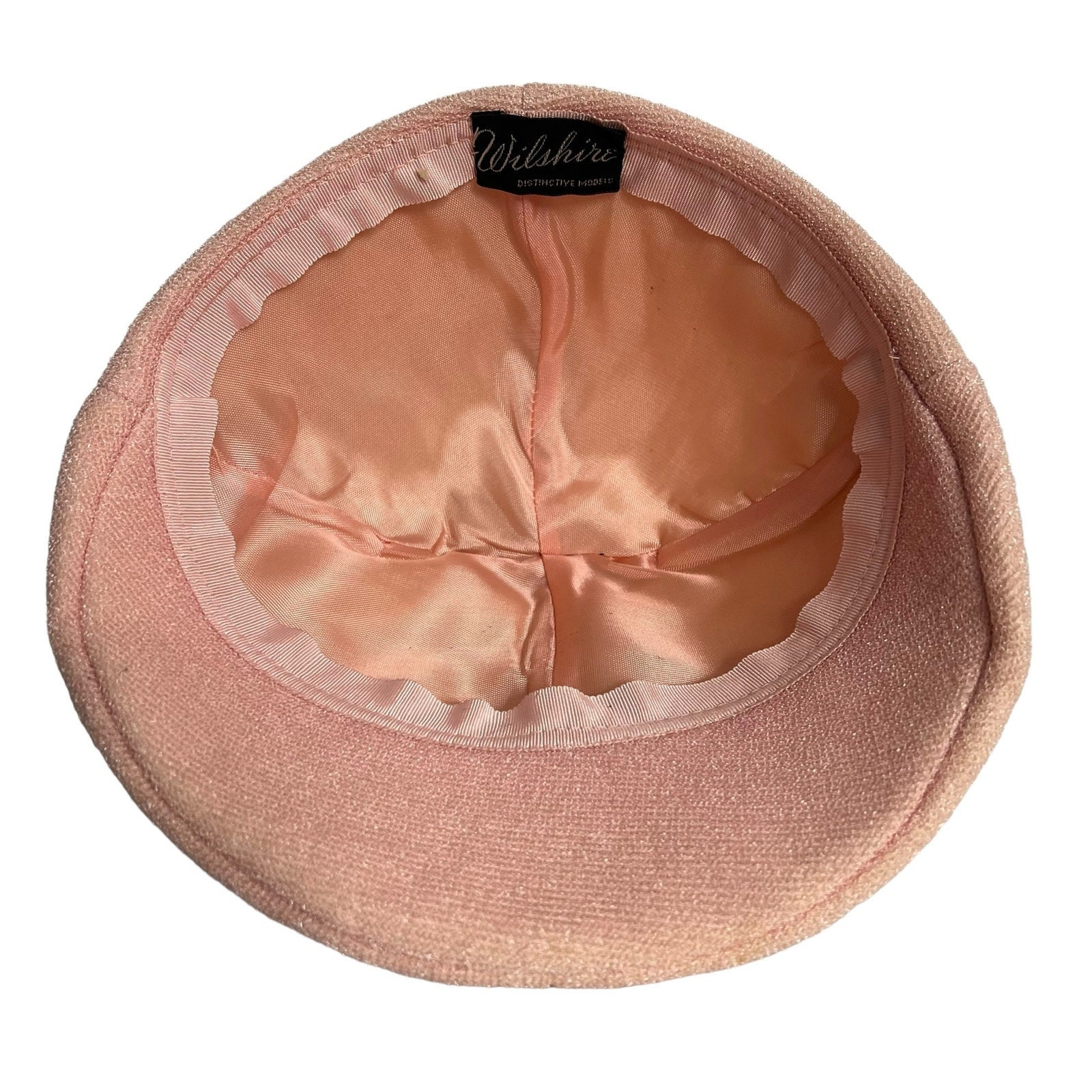 Vintage Wilshire Pink Sequined Thread Hat With Navy Blue  display picture 3