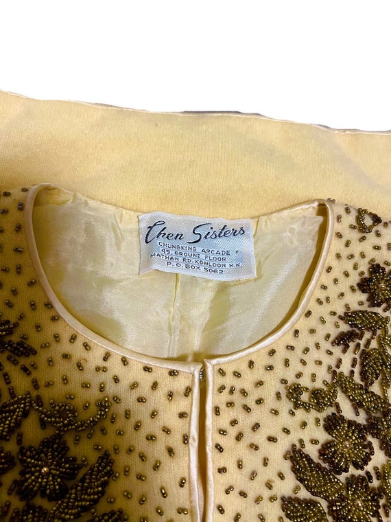 Vintage Chen Sisters Cream Embroidered Sweater 19… - image 10