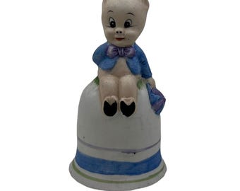 Campana vintage del cerdito Porky de Warner Brothers, Japón, 1979