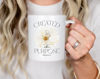 Christian Mug, Ephesians 2:10, Bible Verse Coffee Mug, Christian Coffee Mug, Christian Tea Mug, Christian Gifts, Scripture Coffee Mug