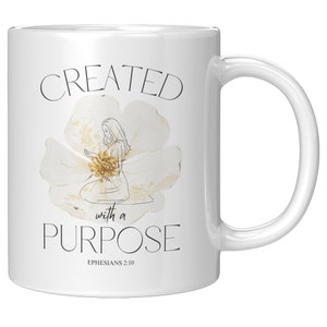 Christian Mug, Ephesians 2:10, Bible Verse Coffee Mug, Christian Coffee Mug, Christian Tea Mug, Christian Gifts, Scripture Coffee Mug 11oz White Mug