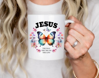 Christian Mug, Bible Verse Mug, Christian Coffee Mug, Christian Tea Mug, Christian Gifts, Scripture Mug, Jesus the Way the Truth the Life