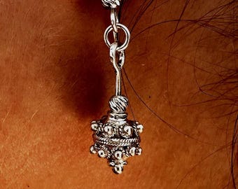 Handmade Sterling Silver Filigree Earrings: Yemenite Style, Antique Mold