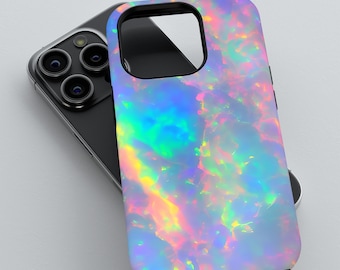 Opal Tough Cases, 3D Tough Cover for iPhone  13/14/15/16 (Pro/Pro Max), Galaxy S24/S25, Pixel 9/8/7, Pink Opalescent Design, Iphone 17 case