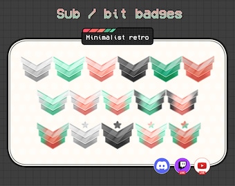 Retro VHS Twitch Badges: Pastel Minimalist Sub Badges (Digital Download