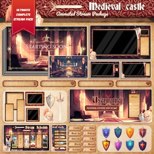 Medieval Castle Full Stream Package: D&D Twitch Overlay, RPG Theme