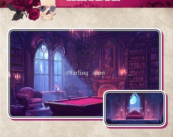 Geanimeerde streamschermen Vampire Castle: D&D Gothic RPG Vtuber-achtergrond (digitale download)