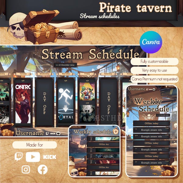 Pirates' Schedule - Etsy