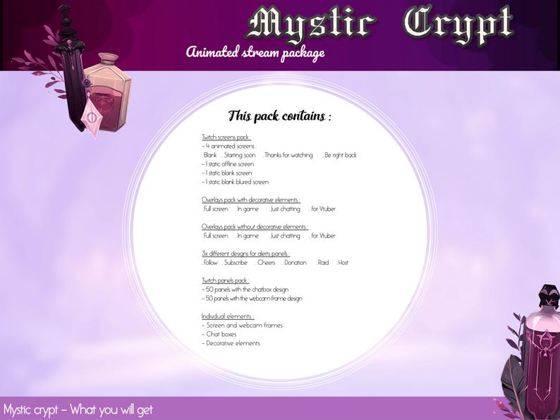 Gothic Crypt Animated Stream Overlay: D&D Twitch Package (digital ...