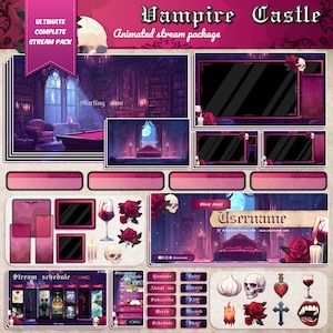 Vampire Castle Full Stream Package: Gothic D&D Twitch Overlay (Digital Download)