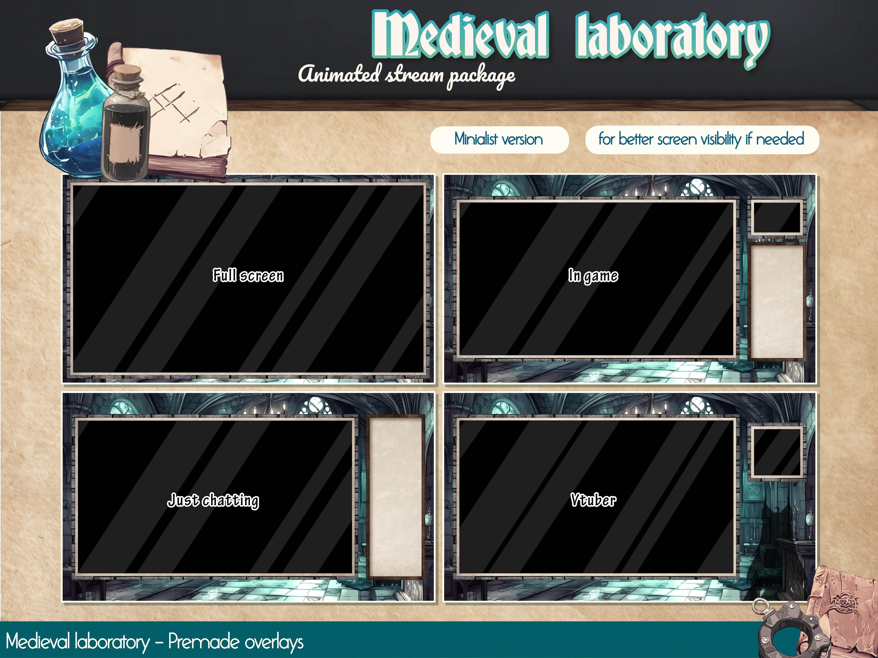 D&D Medieval Laboratory Animated Twitch Overlay Package (digital ...