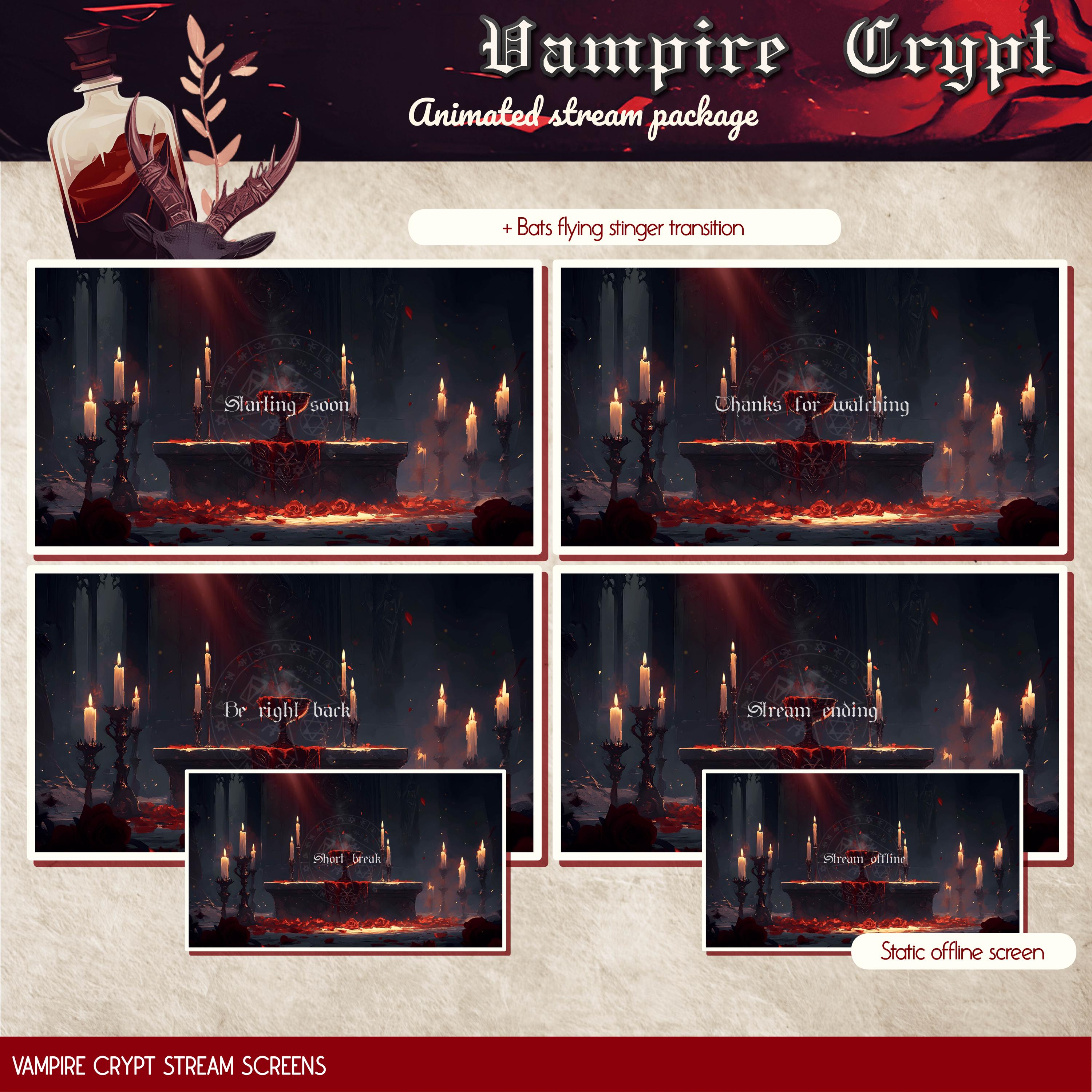 Vampire Crypt Full Stream Package: Gothic D&D Twitch Overlay (digital ...