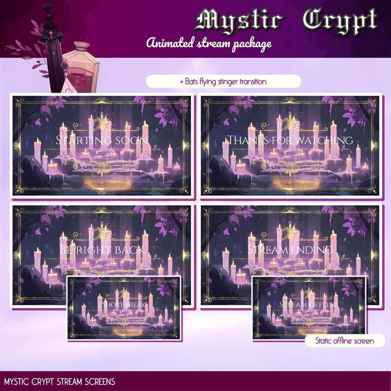 Vampire Crypt Full Stream Package: Gothic D&D Twitch Overlay (digital ...