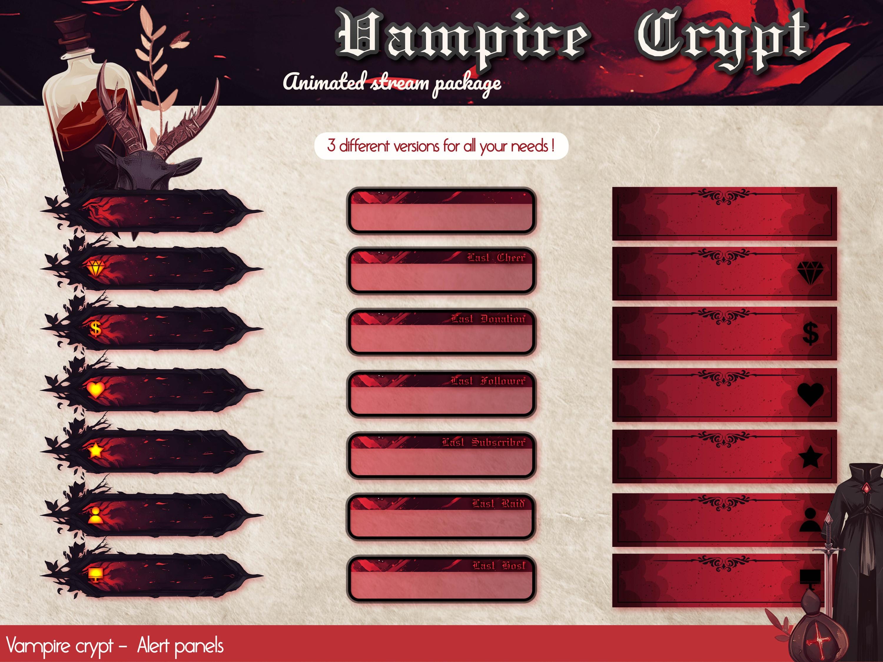 Vampire Crypt Animated Stream Overlay: D&D Gothic Twitch Package ...