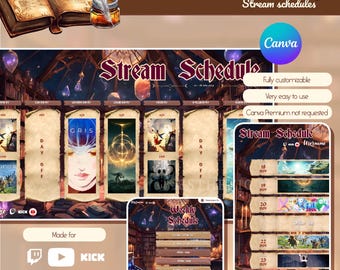 Sjabloon hekserijstream: Vtuber Twitch Planner (Canva)
