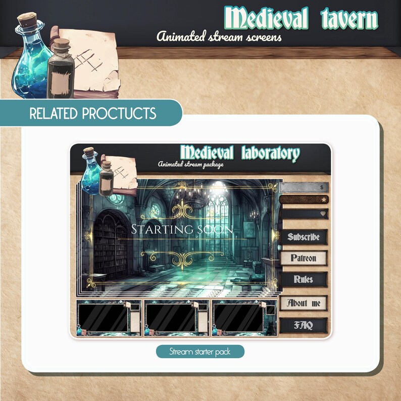 D&D Medieval Laboratory Animated Stream Screens: Gothic Castle (digital ...