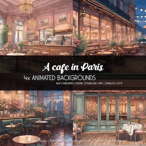 Parisian Cafe Twitch / Youtube / Kick Animated Backgrounds: Lofi Stream ...