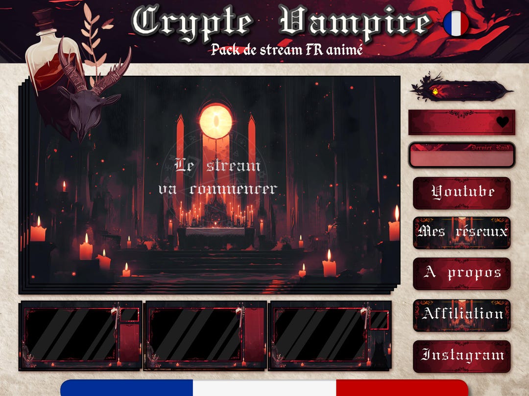 Streampack FRENCH / D&D Vampire Crypt Animated Twitch Stream Package ...