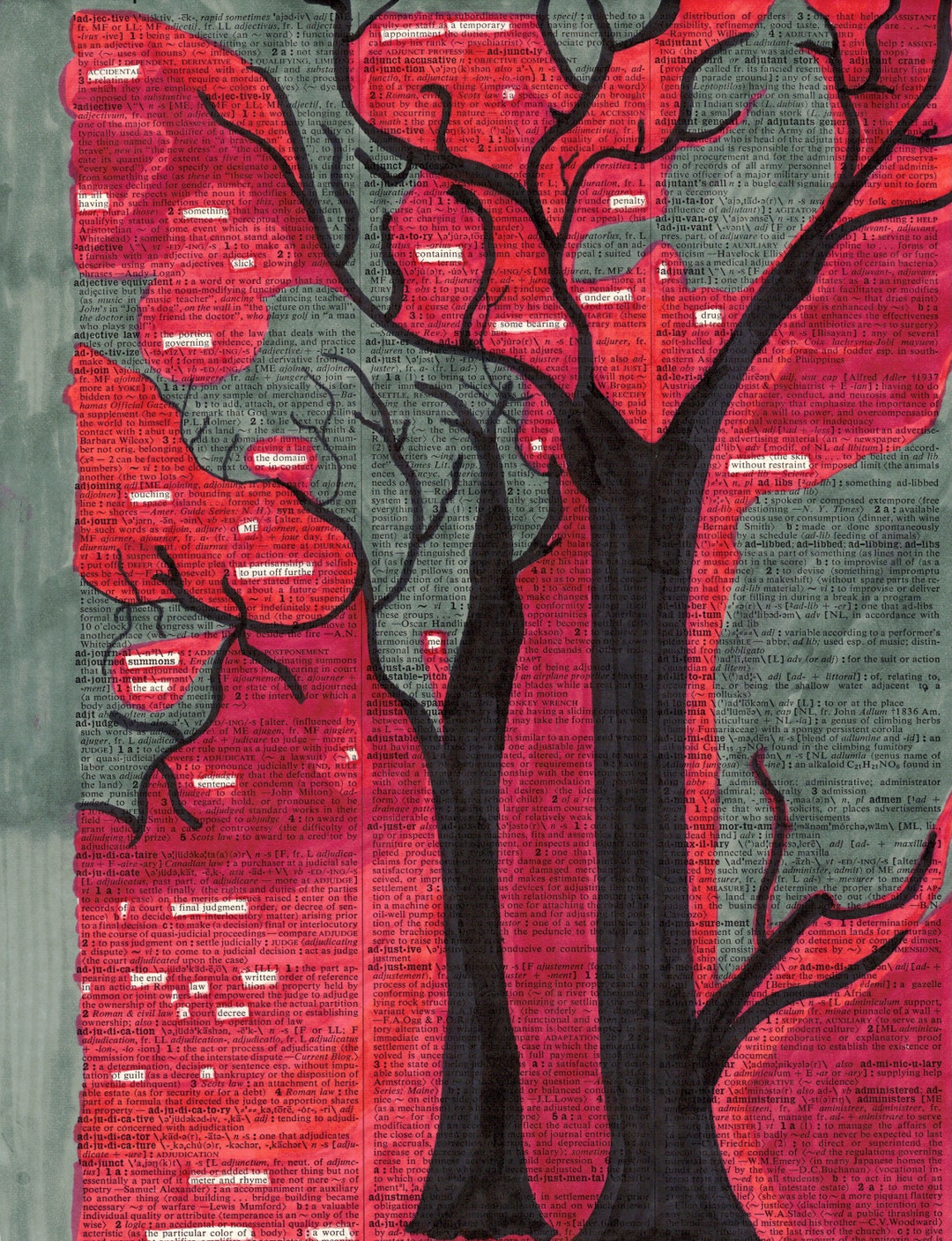 Original Blackout Poetry Dictionary Page Etsy