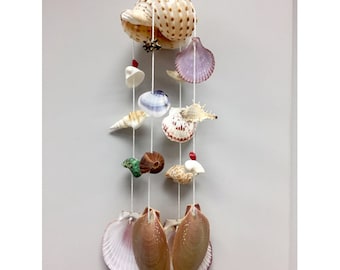 Handmade Sea Shell Conch Wind Chimes Hanging Mobile 4 Lines Garden Ornament Gift