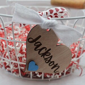 Valentine’s Day Name Tag, Valentine’s Day Basket Tag, Heart Gift Tag, Personalized Gift Tag