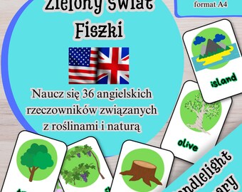 Nature Flashcards: Learn 36 English Nouns (A4 Printable)