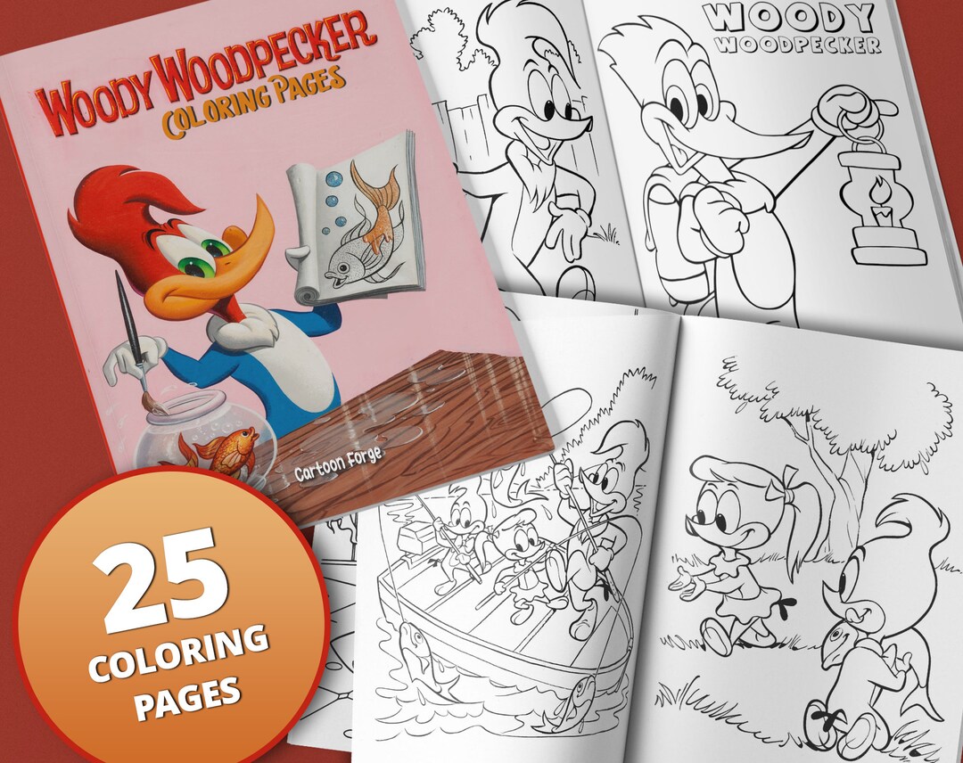 Coloring Book With 25 Coloring Pages From Woody Woodpecker - Etsy