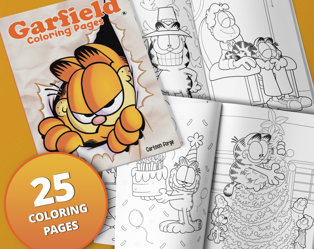 Coloring Book With 25 Coloring Pages From the Garfield - Etsy