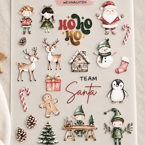 Écussons de Noël thermocollants DIN A4 / Appliques thermocollantes / Écussons à décoller à chaud pour enfants / Kit thermocollant / Noël / Calendrier de l'Avent