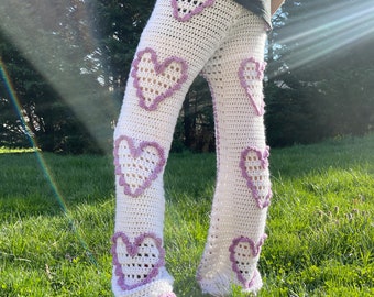 Purple Heart crochet pants
