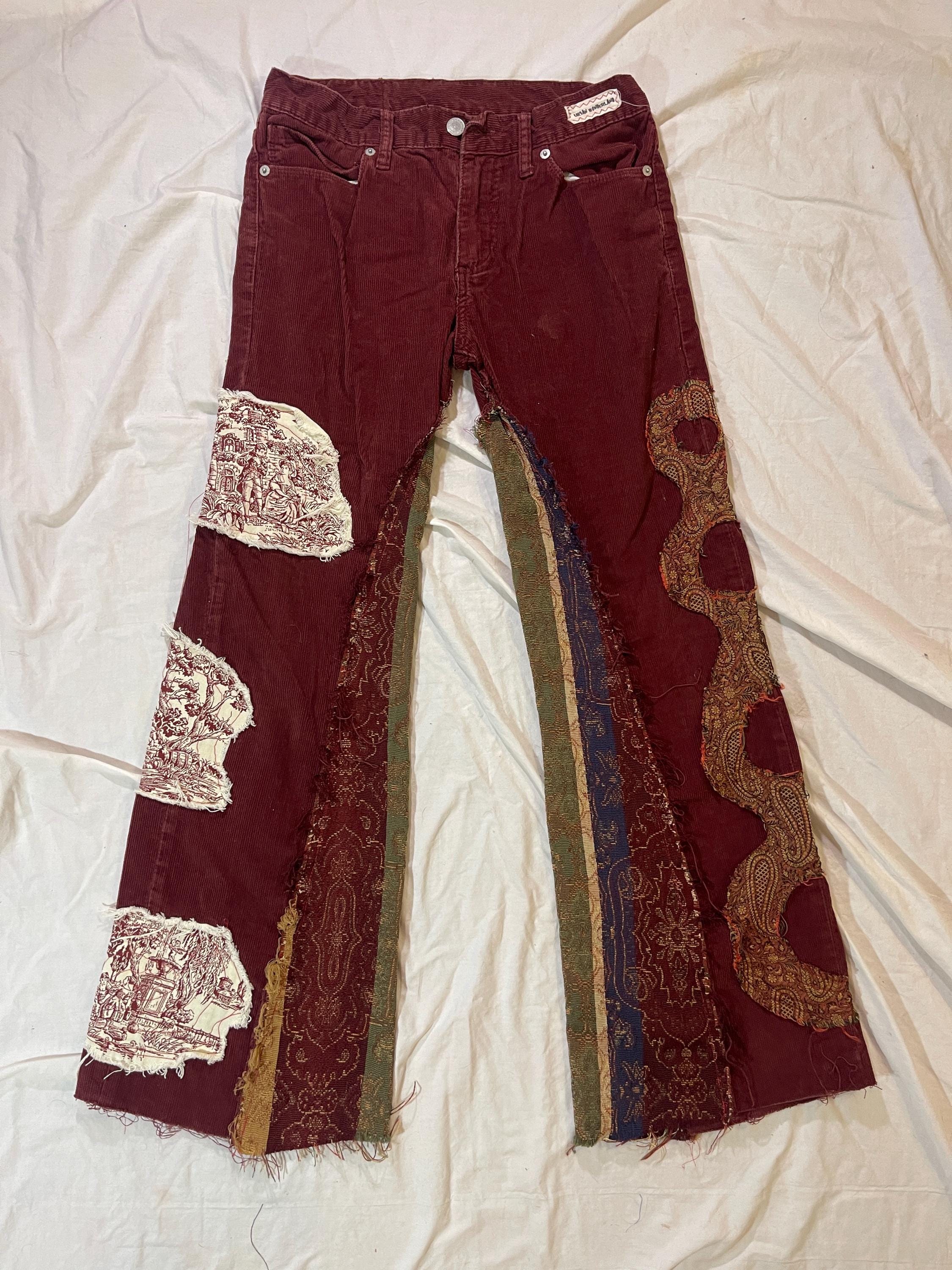 1742 Burgundy Pocket Ankle Grazer Pants