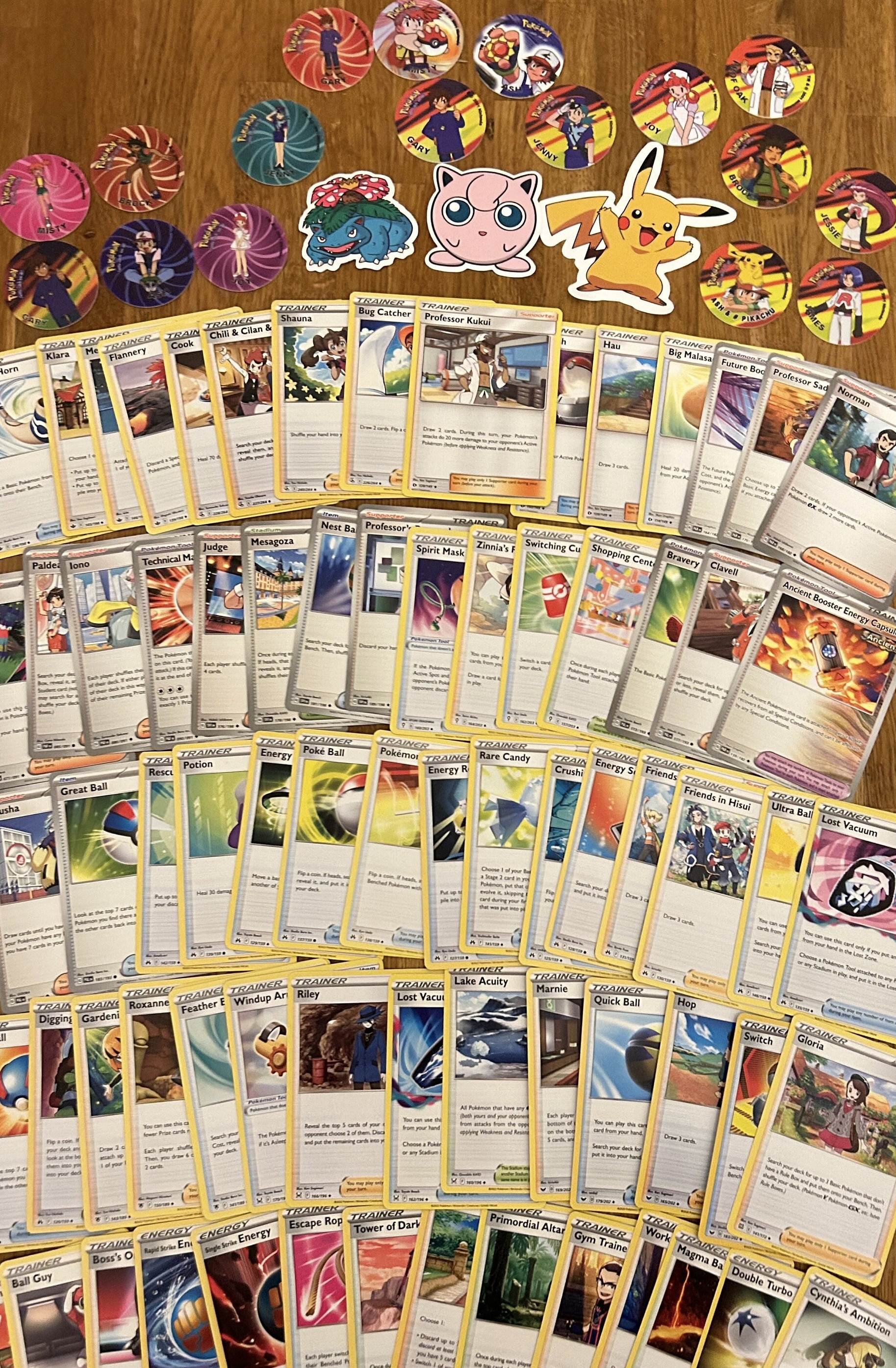 Pokemon Trainer Card Bundle, Tazos and Stickers - Etsy