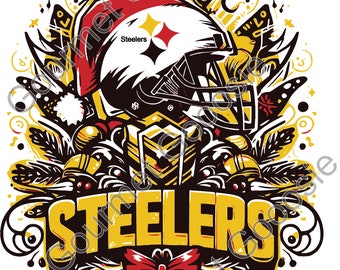 Steelers-kerstontwerp voor sublimatie, digitale kunst, enz.