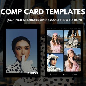 Model Comp Card, Modeling Zed Card, Resume Photo Card, Fashion Model Zed Card, Model Portfolio Canva Template, Modeling Comp Card