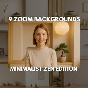 Zen Workspace Zoom Background: Minimalist Virtual Backdrop (Digital Download)