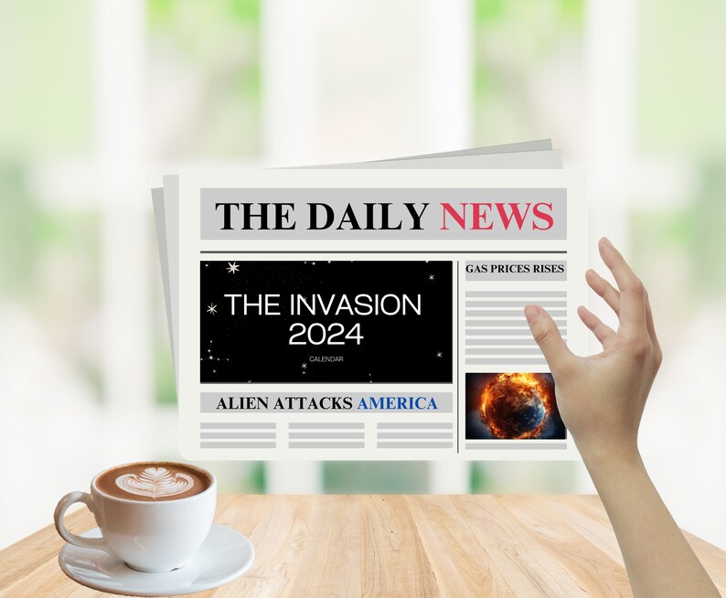 The Invasion 2024 Calendar Printable Download / Alien Invasion