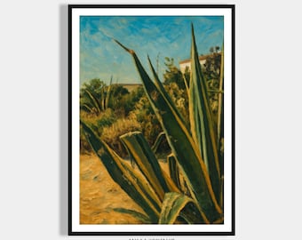 Plant Decoration Poster - Agave Print Painting, Art Deco Art Print, Modern Wall Decoration, Living Room & Bedroom Picture - Dining Room Art