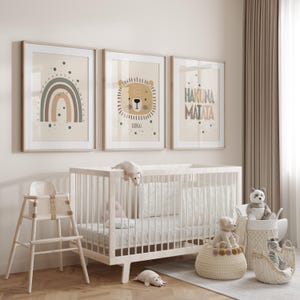 Children's room poster set Boho poster Hakuna Matata poster Lion Personalized Bundle Wall decoration Boho poster Gift parents Pictures wallspring® image 2
