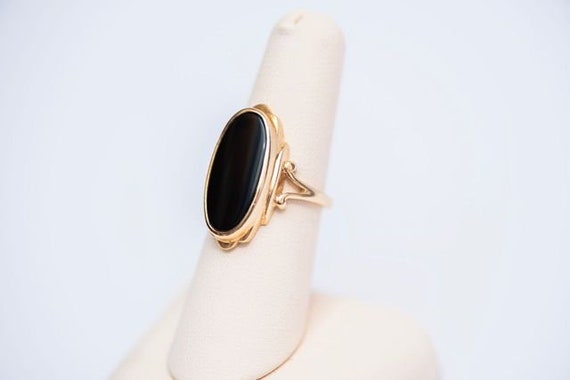 Vintage oval 2024 black onyx ring