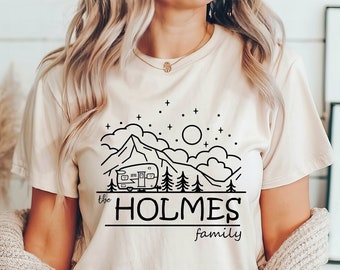 Family Camping Shirt, Custom Family Camping T-shirt, Personalized Family Gift Tee, Camping Shirts For Family, Family Matching Travel Shirt
