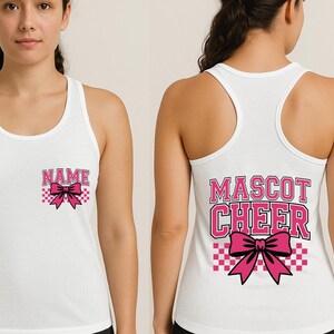 Custom Cheer Tank Top for Mom, Cheer Mom Dad Crop Top, Cheer Game Day Racerback, Personalized Cheer Tank Top, Custom Mascot Team Name, BP