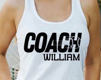 Custom Baseball Coach Tank Top, Personalized Baseball Coach Gift, Coaches Gift Baseball, Highschool Baseball Coach Tank Top