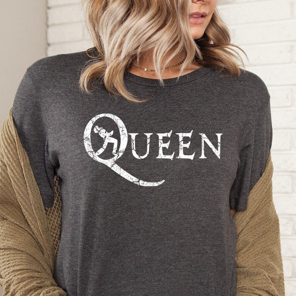 Queen Band Shirt, Freddie Mercury T-Shirt, Festival Clothing Rock Band, 80s Nostalgia Vintage Style Queen Tee, Unisex Tee for Women&Men