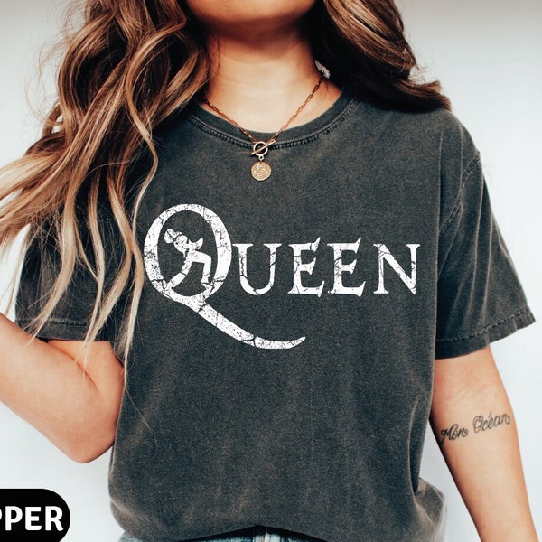 Queen Band Shirt, Freddie Mercury T-Shirt, Festival Clothing Rock Band, 80s Nostalgia Vintage Style Queen Tee, Unisex Tee for Women&Men