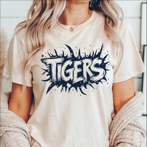 Tiger School Mascot Shirt, School Team Shirt, Favorite Team Tee, Tiger Team Mascot Shirt, Tigers School Spirit Tee, Custom Mascot Shirts