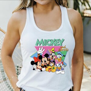 Retro Mickey Minnie Tank Top, Retro Disney Trip Crop Top, Retro Mickey and Friends Tank Top, Checkered Mickey Minnie Crop Top, Disney Trip