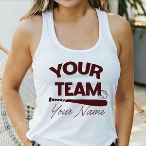 Baseball Name Tank Top, Baseball Tanks, Baseball Team Tank Top, Baseball Team Name Tanks, Personalized Baseball Tanks Top, Game Day